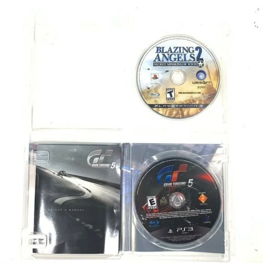 PS3 GAME LOT Grand Turismo 5-Blazing Angels 2 w/ Manual(UNTESTED NO‎ SCRATCHES)